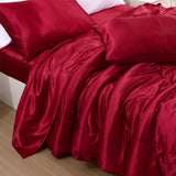 A Nice Night Satin Silky Soft Quilt Luxury Super Soft Microfiber Bedding Comforter Set Full/Queen, Light Weighted (Red, Queen) A Nice Night
