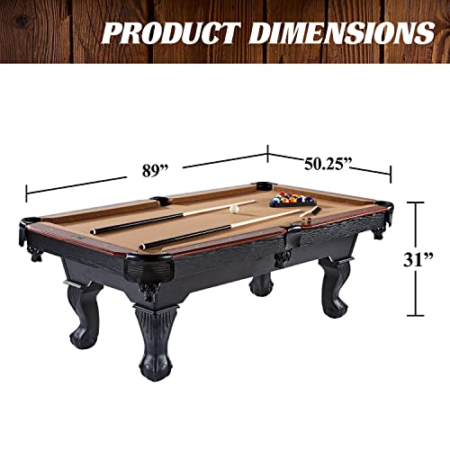 Barrington Billiards 7.5' Belmont Drop Pocket Table with Pool Ball and Cue Stick Set Barrington Billiards