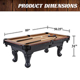 Barrington Billiards 7.5' Belmont Drop Pocket Table with Pool Ball and Cue Stick Set Barrington Billiards