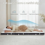 Tri Fold Memory Foam Foldable Mattress Single, 3 inch Folding Mattress for Guest Sleep. Portable Trifold Mat with Removable Washable Cover, Floor Sleeping Mat for Adult and Kid HUEIFY