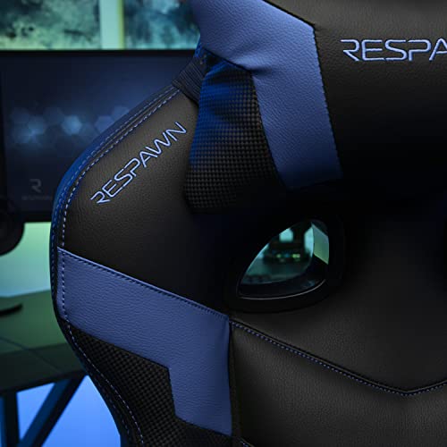 RESPAWN 110 Ergonomic Gaming Chair with Footrest Recliner - Racing Style High Back PC Computer Desk Office Chair - 360 Swivel, Adjustable Lumbar Support, Headrest Pillow, Padded Armrests - 2021 Blue RESPAWN