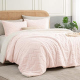 BEDELITE Fluffy Twin Comforter Set - Super Soft Sherpa Pink Comforter for Twin Size Bed, Luxury Warm Bedding Set for Winter, Fuzzy Bed Set 2 Piece (1 Comforter, 1 Pillowcase) BEDELITE