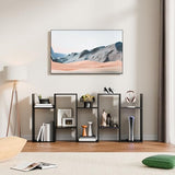 Cozy Castle Set of 2 Geometric Bookcase, S-Shaped Modern Bookshelf, Room Divider Bookshelf, 62" Tall Unique Abstract Bookcase with 5-Tier Display Shelf for Living Room Office, White & Black Cozy Castle