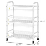 JSB 3-Tier Adjustable Shelving Unit, Heavy Duty Storage Rack Organizer Metal Corner Shelf for Kitchen Living Room Laundry Pantry Bathroom (White, 3 Tier)… JSB