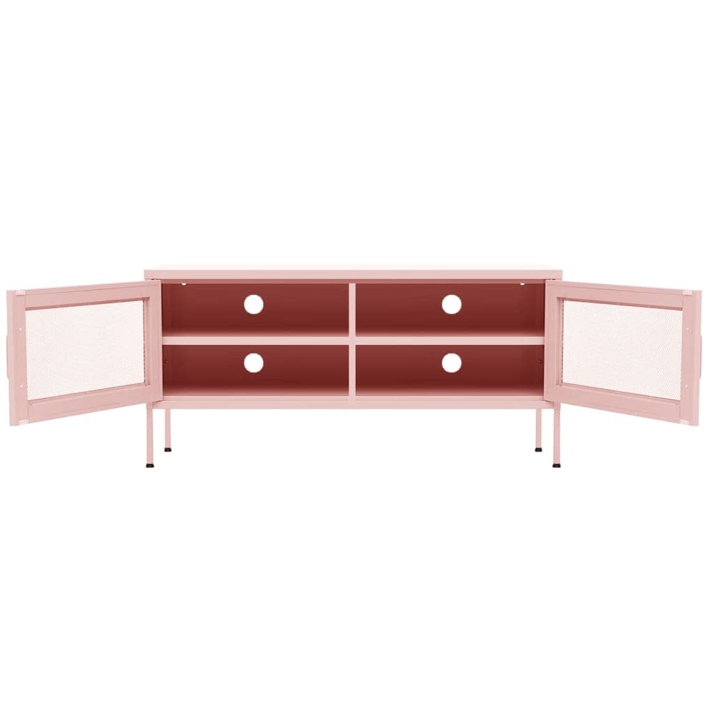 KTHLBRH (Lightning delivery) TV Stand,Gaming TV Entertainment Center Living Room, for Magazine,Book,Multimedia Devices TV Cabinet Pink 41.3"x13.8"x19.7" Steel KTHLBRH