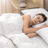 UNIKOME Goose Feather Down Fiber Comforter - 20% Extra Fill, All Season King Size Duvet Insert with 100% Cotton Cover, Cloud-Like Fluffiness (106"X90", White) UNIKOME