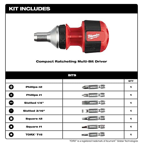 48-22-2330 for Milwaukee 8-in-1 Compact Ratcheting Multi-Bit Screwdriver KAPFHK