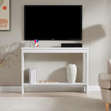 ZGREN Narrow Sofa Table with Outlet and USB Port, Behind Couch Table Skinny Console Table with Charging Station Thin and Long Slim Entryway Table for Living Room, Hallway, Entry Hall, Foyer, White ZGREN