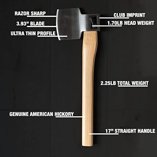Jack of Clubs Round Handle Throwing Axe: World Axe Throwing League Premium Competition Throwing Axe, WATL Throwing Hatchet with Round Hickory Wooden Handle (Round Handle) WATL
