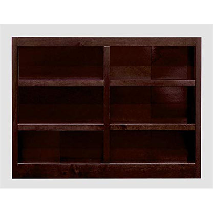 Home Square Cherry Solid Wood Bookcase Set with 84" and 36" Tall Designs - WoodArtSupply