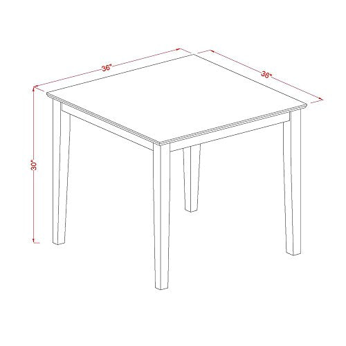 East West Furniture OXGR5-LWH-W 5 Piece Dining Room Furniture Set Includes a Square Kitchen Table and 4 Dining Chairs, 36x36 Inch, Linen White East West Furniture