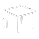 East West Furniture OXDL5-OAK-W 5 Piece Modern Dining Table Set Includes a Square Wooden Table and 4 Kitchen Dining Chairs, 36x36 Inch, Oak East West Furniture