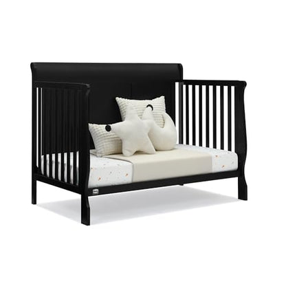 Delta Children Simmons Kids Carter 6-in-1 Convertible Crib - Greenguard Gold Certified, Black Ebony