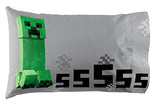 Jay Franco Minecraft Creeper 5 Piece Full Bed Set - Includes Reversible Comforter & Sheet Set - Super Soft Fade Resistant Microfiber - (Official Minecraft Product) Jay Franco