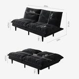DreamDashio Futon Sofa Bed, 69 inch Futon Couch with Adjustable Backrest, Corduroy Convertible Sleeper Sofa Bed, Folding Sleeper Recliner for Apartment, Living Room, Office, Black DreamDashio