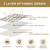 Ivellow Luxury Velvet Quilt Set King Size Bedding Sets Lightweight Ultra Soft Velvet Comforter Set Leaves Chevron Stitch Oversized Bedspread Coverlet 3 Pcs Full Bed Cover Sets for All Seasons Beige Ivellow