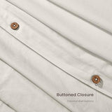 BIOWEAVES 100% Organic Washed Cotton Percale Weave Twin Duvet Cover Set | GOTS Certified Twin/Twin XL Duvet Cover & 1 Pillow Sham – 66x90 inches, Marshmallow BIOWEAVES