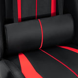 HOFFREE RGB Gaming Chair with Speakers Massage Computer Gaming Chair with LED Lights and Footrest High Back Video Game Chair for Adults Red and Black HOFFREE
