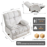 ParlorDream Oversized Rocker Recliner Chair, Overstuffed Extra Wide Manual Rocking Recliner, Adults Chair for Big Man, Reclining Sofa Chairs for Living Room, Beige