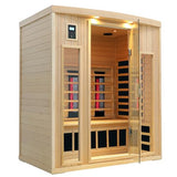KUNSANA Ceramic Infrared Sauna 3 Person, Low EMF Infrared Saunas for Home, Hemlock Indoor Sauna Room, 2- in - 1 Heating Panels, Bluetooth Speakers, Chromotherapy Lights KUNSANA