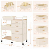 Fabuday Baby Diaper Caddy Organizer Cart - 4 Tier Rolling Diaper Cart with Wheels, Baby Essentials Organizers and Storage, Mobile Utility Carts for Bedside, Bedroom, Crib Nursury, Changing Table
