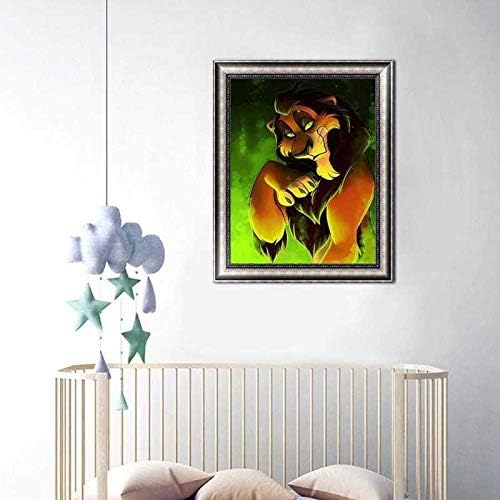 DIY 5D Diamond Art Kit, Lion King Taka Scar Full Diamond Embroidery Rhinestone Cross Stitch Arts Craft Supply for Home Wall Décor 11.8x15.7 inches Better Selection