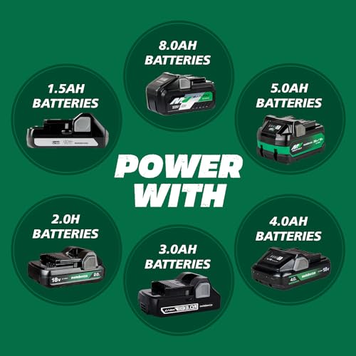 Metabo HPT 18V MultiVolt™ Cordless Driver Drill Kit | 620 in-lbs of Torque | Compact | Reactive Force Control | 22 + 1 Clutch Settings | LED Light | Belt Hook | Lifetime Tool Warranty | DS18D - WoodArtSupply