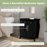 Northwood Calliger Bedroom CPAP Nightstand with Drawers for CPAP Accessories & Machine - Sleek Wooden Night Stand with CPAP Hose Holder Bed Side Table with Storage (Black) Northwood Calliger