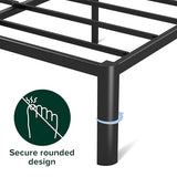 Zinus Van 16 Inch Full Metal Platform Bed, Steel Slat Support, No Box Spring Needed, Eco Friendly WonderBox Packaging, Easy Assembly, Black Zinus