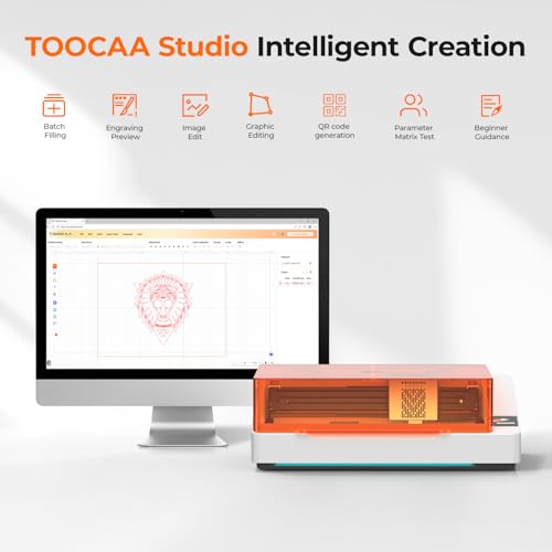 TOOCAA NOVA 20W AI Smart Laser Engraver with 5MP Camera & Auto Focus, Air Assist, Class 1 Fully Enclosed Safety, Dual Channel Exhaust, Plug-and-Play Portable Desktop for Home & Business TOOCAA