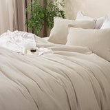 David's Home Cotton Muslin Comforter Set Twin Size, Soft Lightweight Breathable Cozy Skin-Friendly, 3PCS Linen Like Gauze Bedding with Pillow Shams, Aesthetics Home Decor & Giftable, Natural David's Home
