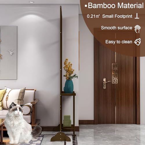 Entrance Hall Room Divider, Wood Privacy Screens with Shelves, Freestanding Room Partition Post Decorative Separation Decor for Teahouse Coffee Shop (Brown, 28in/71cm) ZGZCQDSL