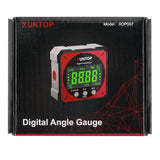 XUNTOP USB Charging Digital Level Box Angle Finder with Laser (Level 2), 4-side Strong Magnetic Angle Gauge IP54 Waterproof Inclinometer Level, Saving time and effort hanging decorations XUNTOP