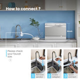 Midea MDC22P2ASS Energy Star Portable Dishwasher, 6 Place Settings & 6+2 Washing Programs.Most of The Cleaning Cycles, Including Auto, Heavy, Normal, Delicate, ECO, Quick and Rinse, White Midea