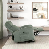 Lexicon Power Lift Recliner Chair for Elderly with Remote Control, Gentle Lift Motion, Side Pocket Armrest, Corduroy Upholstered Electric Recliner for Living Room/Bedroom, Easy Assembly, Green