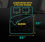 Queen Comforter Set 3 Piece Grey by Utopia Bedding, Comforters Queen Size, Bedding Comforters Sets, Down Alternative Soft Bed Set, 1 Comforter (88 x 88 inches) 2 Pillow Shams (20 x 26 inches) Utopia Bedding
