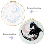 JOZYSH Black Dragon Handmade DIY Embroidery kit,Suitable for Adult Beginners,Includes Embroidery Cloth, Instructions, Embroidery Frame and Needle and Thread, Suitable for Holiday Gifts (Dragon)