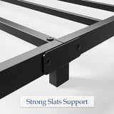 YUSENHEEI 4 Inch Full Size Bed Frame, Heavy Duty Metal Platform Low Bed Frame Full, No Box Spring Needed, Noise Free, Easy Assembly, Black YUSENHEEI