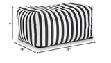 Jaxx Leon Outdoor Bean Bag Ottoman, Black & White Stripes Jaxx