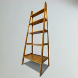Casual Home 100% Solid Wood 5-Shelf Ladder Bookcase, 24.75" W x 16" D x 72" H, Chestnut, 5-Tier Freestanding Ladder Shelf Casual Home