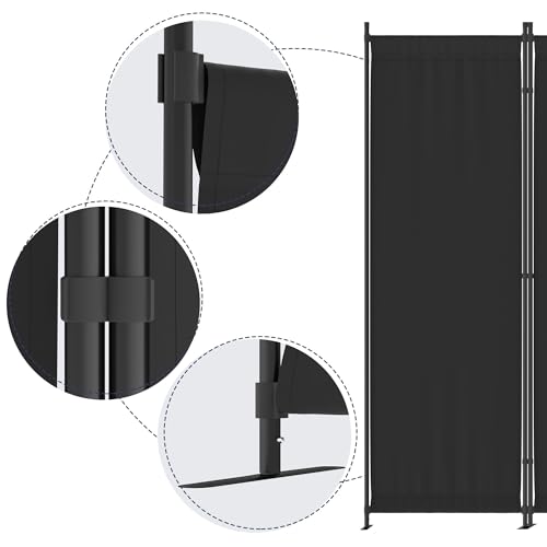 Morngardo 6FT Room Divider Portable, Folding Privacy Screens, 4 Panel Room Partitions, 88" Foldable Wall Dividers, Separating for Home Office Bedroom Dorm Decor (Black) Morngardo