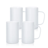 PYD Life Sublimation Glass Blanks Mug Frosted Glass Tumblers 18 OZ Coffee Beer Mugs Cups with Handle for Cricut Mug Press and Tumbler Heat Press 4 Pack PYD Life
