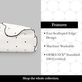 kate spade new york Scalloped Edge Euro Sham, 26" x 26" Decorative Pillow Cover, Single 100% Cotton Cover, Machine Washable, Marshmallow kate spade new york