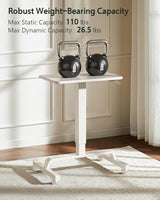 WALKINGDESK Height Adjustable Mobile Standing Desk with 360° Swivel Casters, 29"-45" Pneumatic Rolling Desk on Wheels, Perfect for Home Office, Bedroom, Living Room, White WALKINGDESK