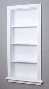 Fox Hollow Furnishings 14x36 Aiden Recessed Wall Niche Medicine Cabinet Replacement, in The Wall Bathroom Cabinet Insert Shelf/Shelves, Made in North America, Real Wood, NO MDF, Plain, White Fox Hollow Furnishings