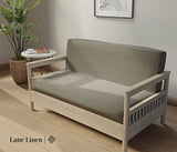 LANE LINEN Futon Covers Full Size, 100% Cotton Slipcovers, Full Size Mattress Cover for Futon Sofa Bed, Foldable Armless Sofa Cover, Zippered Couch Cover - Silver LANE LINEN