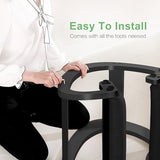 Predawn Adjustable Ergonomic Kneeling Chair – Custom Height Rocking Posture Stool with Thick Cushions, Solid Wood Frame, Knee Support Seat for Adults, Office or Meditation Use (Onyx Black) Predawn