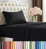 Utopia Bedding Twin Sheet Set – 3 Piece Bed Sheets for Twin Size Bed, Soft and Breathable Microfiber, Includes 1 Fitted Sheet, 1 Flat Sheet and 1 Pillowcase (Black) Utopia Bedding