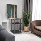 Furinno Turn-N-Tube Easy Assembly Multipurpose End Table / Side Table / Sofa Table / Nightstand, Round Tubes, Blackwood Furinno