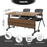 6FT Conference Table Mobile Conference Room Table,Modern Folding Office Conference Table for 8-10,Rectangle Meeting Seminar Tables with Wheels,Modular Training Seminar Tables for Office(6) Molpeiy